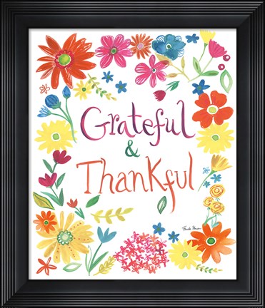 Framed Floral Quote II Print