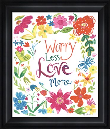 Framed Floral Quote I Print