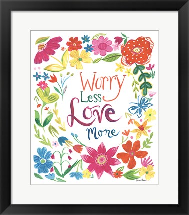 Framed Floral Quote I Print