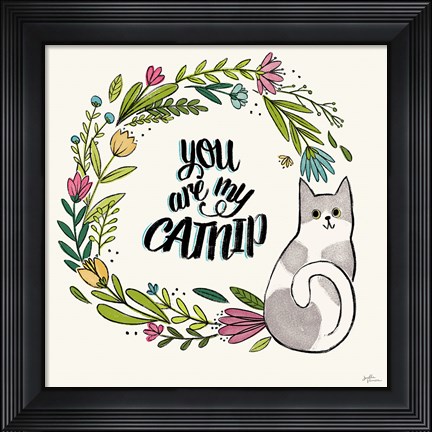 Framed Purrfect Garden VI Print