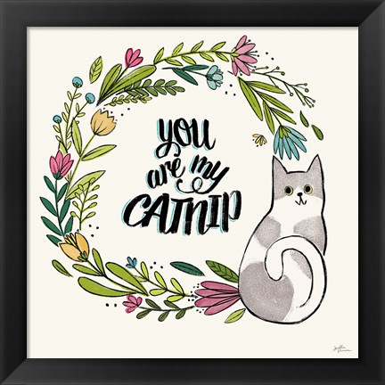 Framed Purrfect Garden VI Print