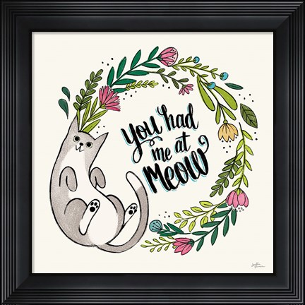 Framed Purrfect Garden VII Print