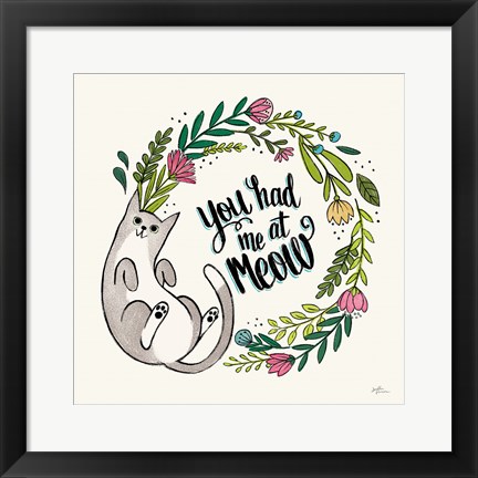 Framed Purrfect Garden VII Print