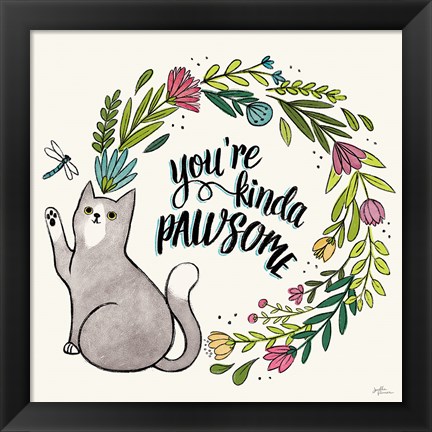 Framed Purrfect Garden VIII Print