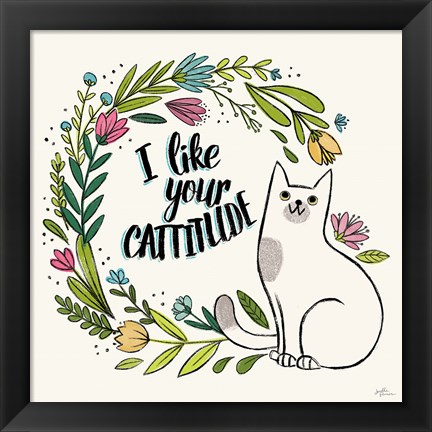 Framed Purrfect Garden IX Print