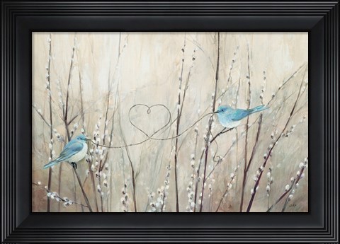 Framed Pretty Birds Neutral String Print