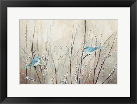 Framed Pretty Birds Neutral String Print