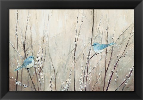 Framed Pretty Birds Neutral Print