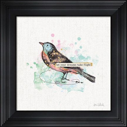 Framed Thoughtful Wings II Print