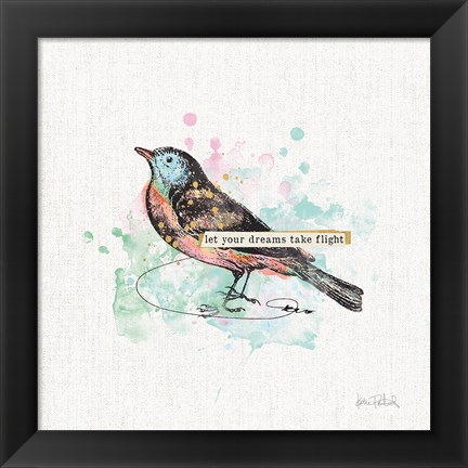 Framed Thoughtful Wings II Print