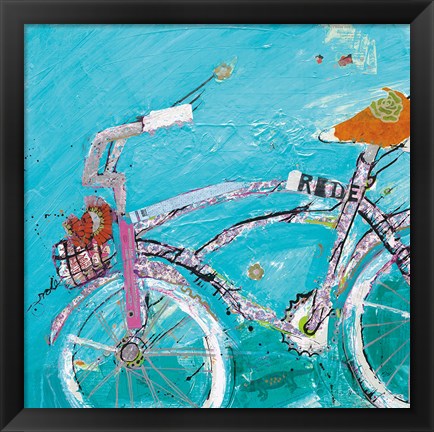 Framed Ride Blue Pink Print