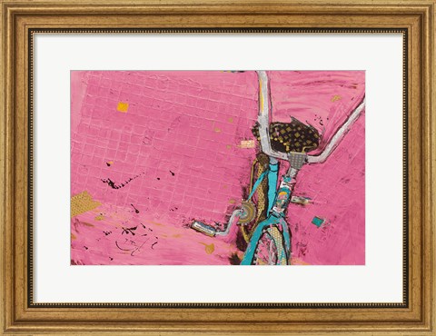 Framed Perky Ts Pink Aqua Crop Print