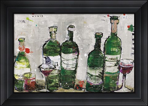 Framed Win Win Green Grey Print