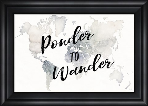 Framed Watercolor Wanderlust Ponder Print