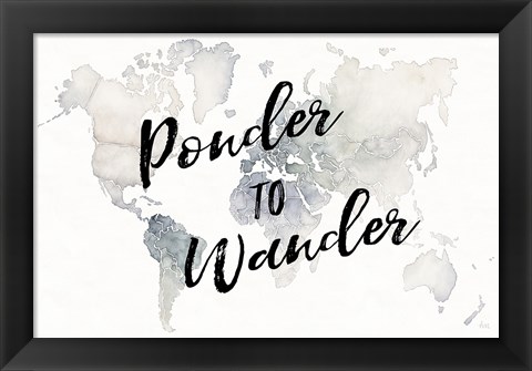 Framed Watercolor Wanderlust Ponder Print