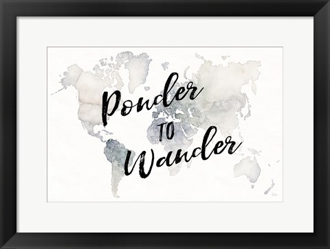 Framed Watercolor Wanderlust Ponder Print
