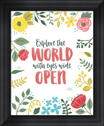 Framed Wildflower Daydreams II v2 on White Print