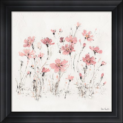 Framed Wildflowers III Pink Print