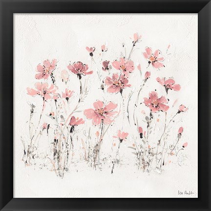 Framed Wildflowers III Pink Print