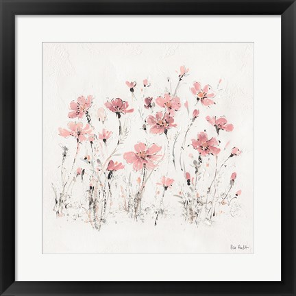 Framed Wildflowers III Pink Print