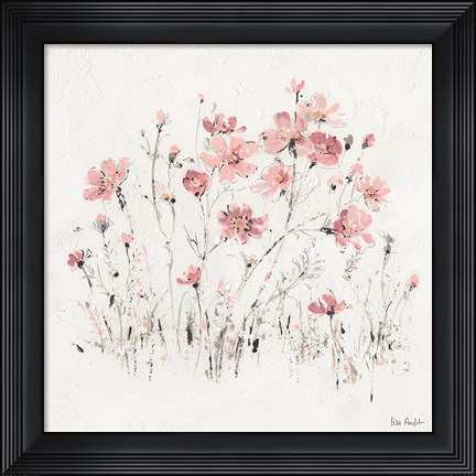 Framed Wildflowers II Pink Print