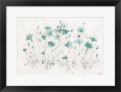 Framed Wildflowers I Turquoise Print