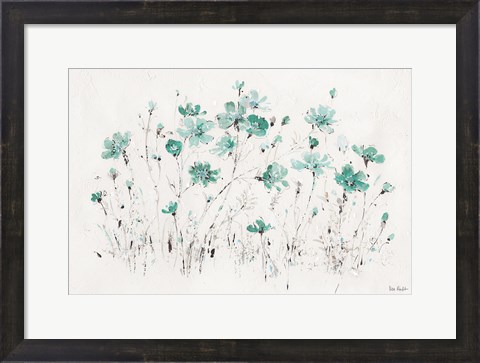 Framed Wildflowers I Turquoise Print