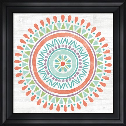 Framed Lovely Llamas Mandala I Print