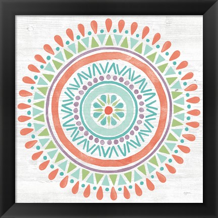 Framed Lovely Llamas Mandala I Print