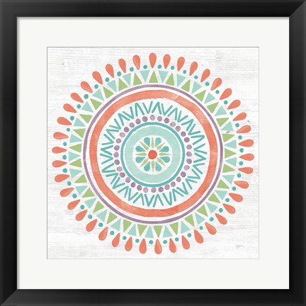 Framed Lovely Llamas Mandala I Print