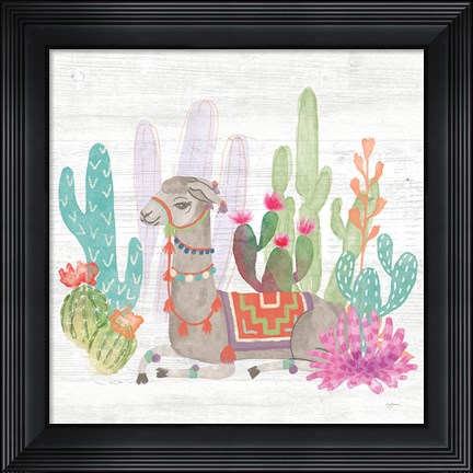 Framed Lovely Llamas I Print