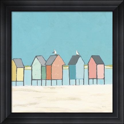 Framed Cabanas II Pastel Print