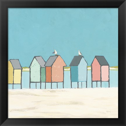 Framed Cabanas II Pastel Print