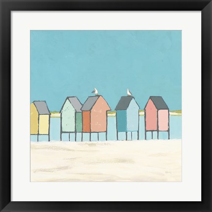 Framed Cabanas II Pastel Print