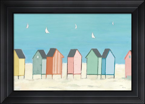 Framed Cabanas I Pastel Print