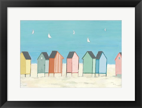 Framed Cabanas I Pastel Print