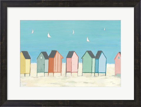Framed Cabanas I Pastel Print