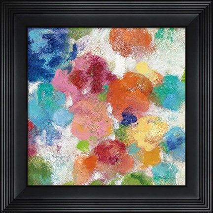 Framed Hydrangea Bouquet I Square III Print