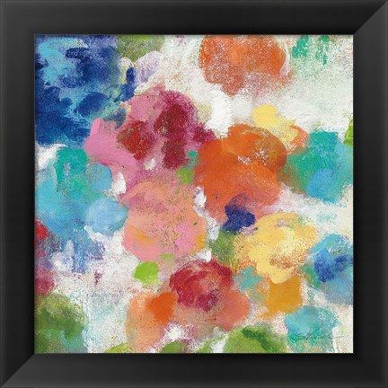 Framed Hydrangea Bouquet I Square III Print