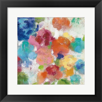 Framed Hydrangea Bouquet I Square III Print