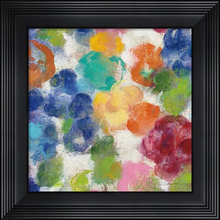 Framed Hydrangea Bouquet I Square II Print