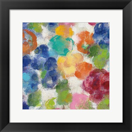 Framed Hydrangea Bouquet I Square II Print