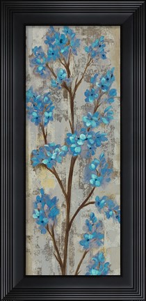 Framed Almond Branch I Blue Crop Print