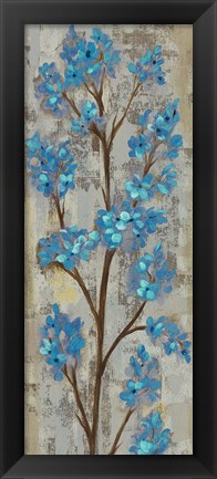 Framed Almond Branch I Blue Crop Print