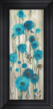 Framed Roadside Flowers I Blue Crop Print