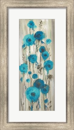Framed Roadside Flowers I Blue Crop Print