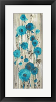 Framed Roadside Flowers I Blue Crop Print