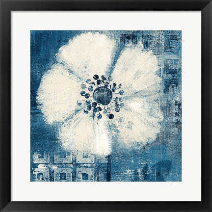 Framed Daisy for Barbara Blue Crop Print