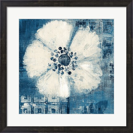 Framed Daisy for Barbara Blue Crop Print