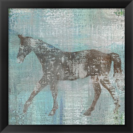 Framed Cheval I Flipped Brown Print